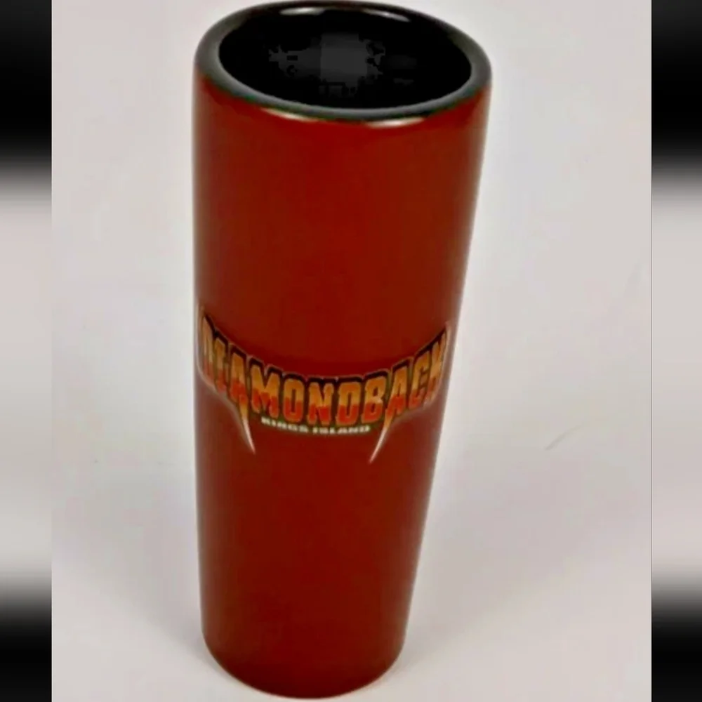 Kings Island Diamondback Roller Coaster Red Ceramic Shot Glass